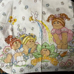 Cabbage patch kids twin bed sheet, fitted sheet and one pillow case 1983